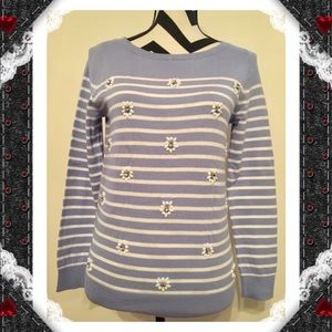 Loft Striped Jewelry Sweater